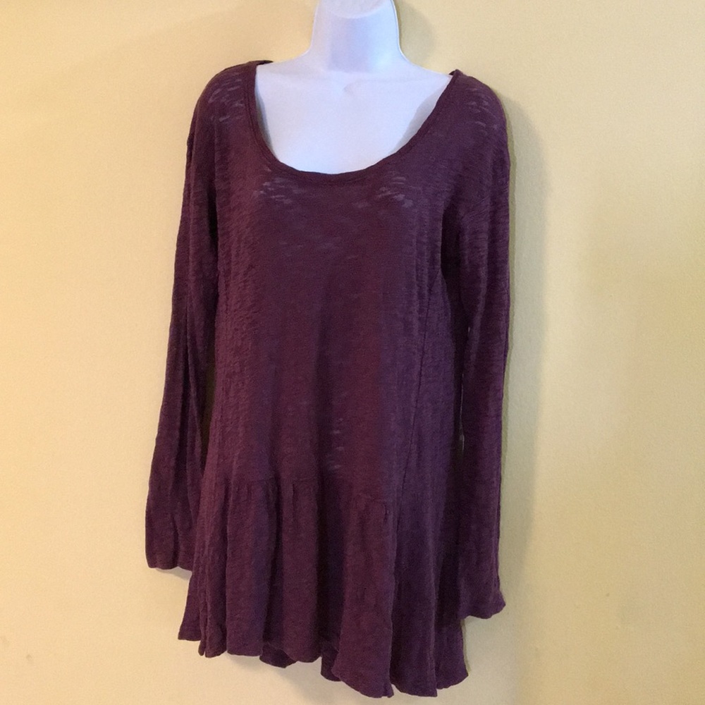 allen allen Long Sleeve Tunic in Eggplant